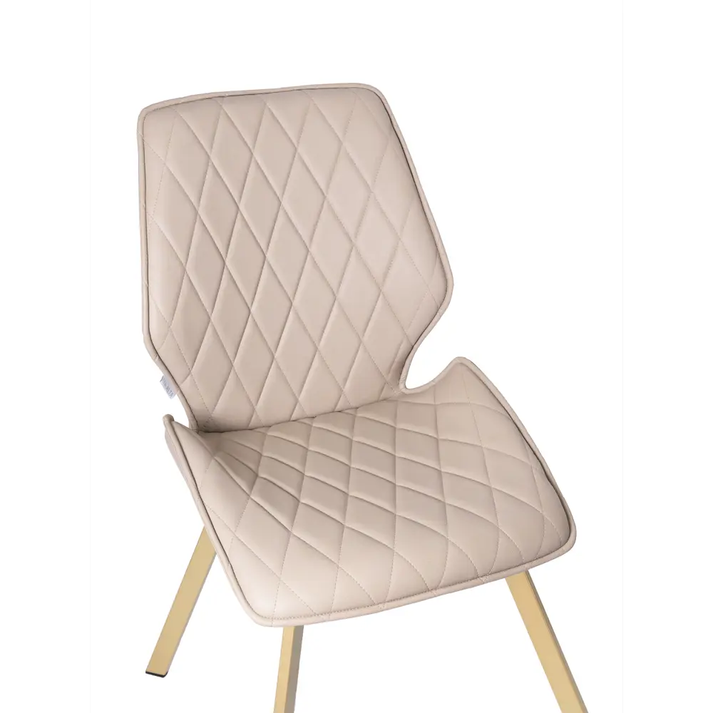 Фото 6 Мягкий стул La alta Ostin для кухни со спинкой 1 шт кремовый экокожа ножки шампань квадратные