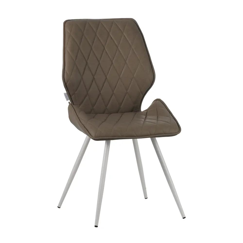 Фото 3 Мягкий стул La alta Ostin для кухни со спинкой 1 шт темно-бежевая экокожа ножки белые круглые Фото 3 Мягкий стул La alta Ostin для кухни со спинкой 1 шт темно-бежевая экокожа ножки белые круглые