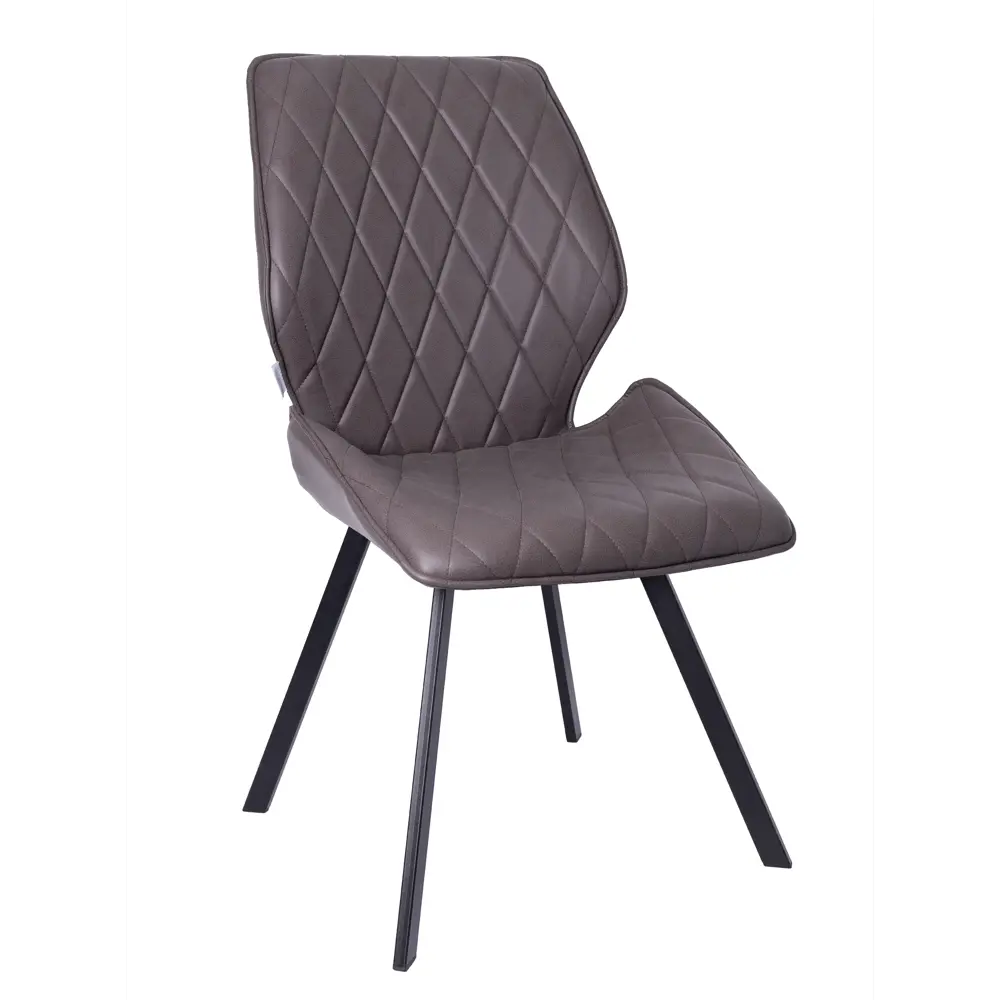 Фото Мягкий стул La alta Ostin для кухни со спинкой 1 шт шоколад экокожа ножки черные квадратные Фото Мягкий стул La alta Ostin для кухни со спинкой 1 шт шоколад экокожа ножки черные квадратные