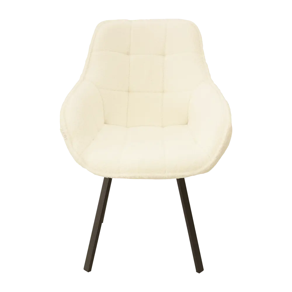 Фото 2 Кресло мягкое La alta Elliot поворотное на 360 градусов белая букля ножки черные Фото 2 Кресло мягкое La alta Elliot поворотное на 360 градусов белая букля ножки черные