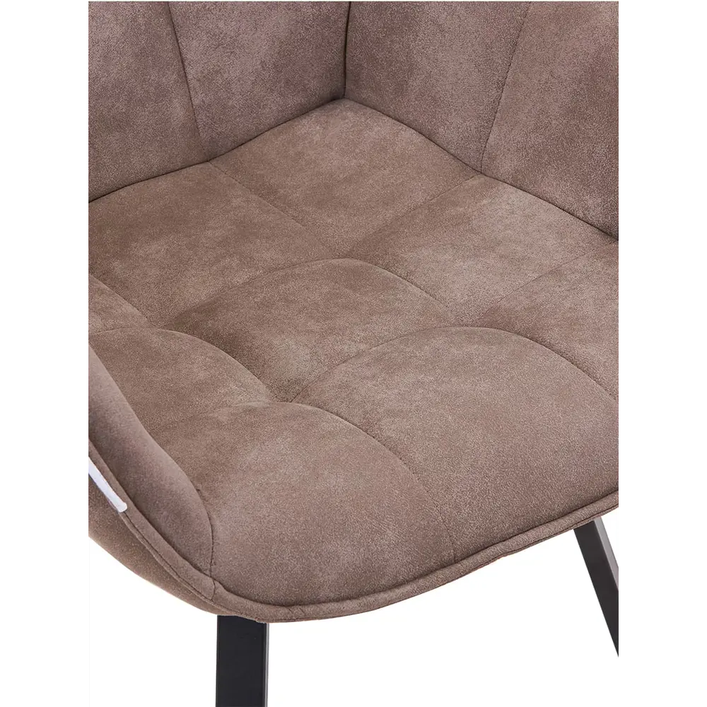 Фото 6 Кресло мягкое La alta Elliot поворотное на 360 градусов темно-серая замша ножки черные