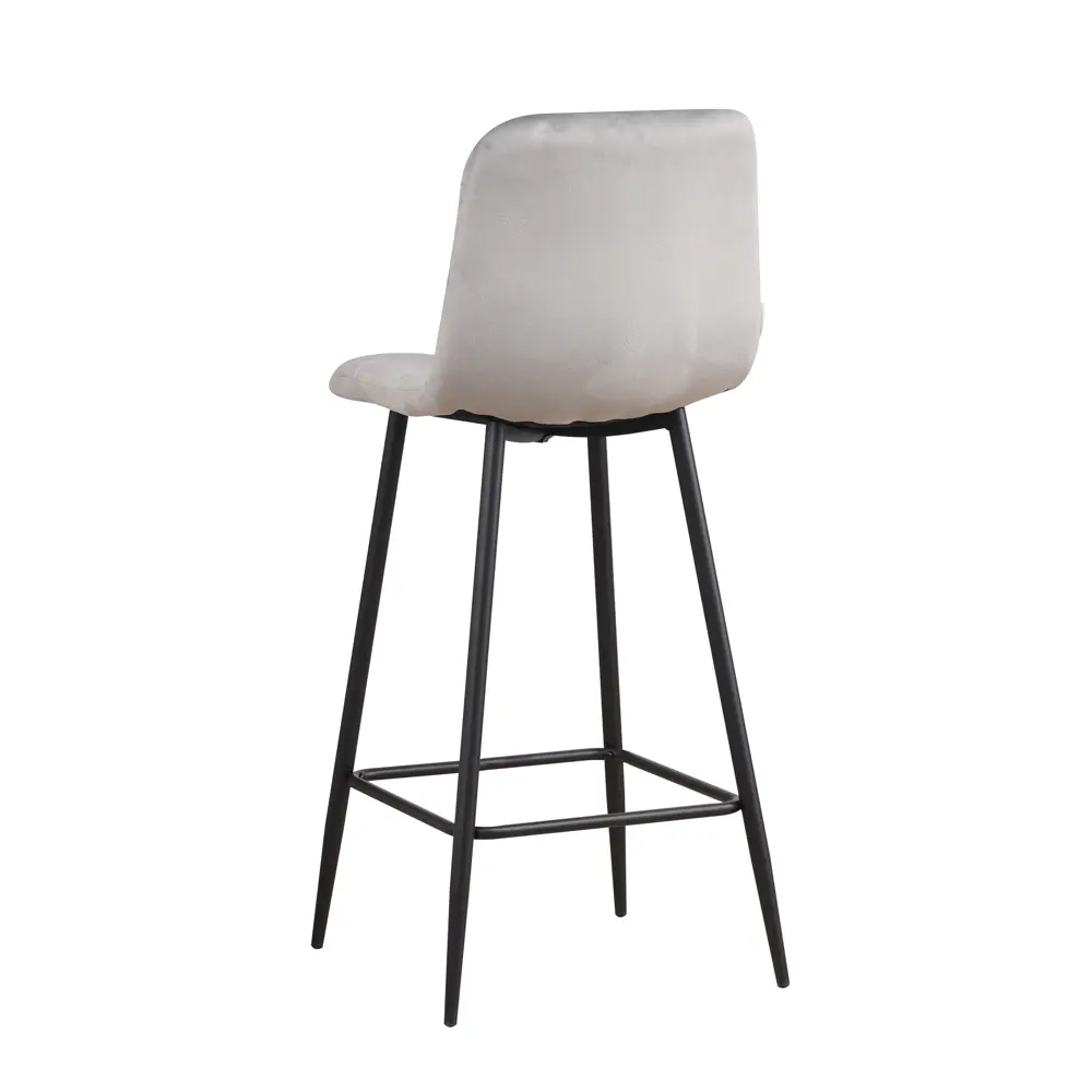 Фото 4 Барный стул со спинкой мягкий La alta Bronx 1 шт. серый велюр Фото 4 Барный стул со спинкой мягкий La alta Bronx 1 шт. серый велюр