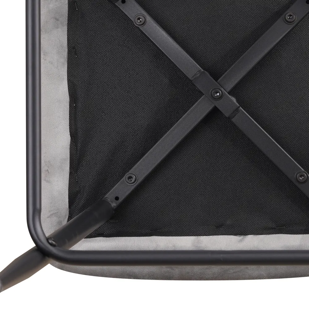 Фото 7 Барный стул со спинкой мягкий La alta Bronx 1 шт. серый велюр Фото 7 Барный стул со спинкой мягкий La alta Bronx 1 шт. серый велюр