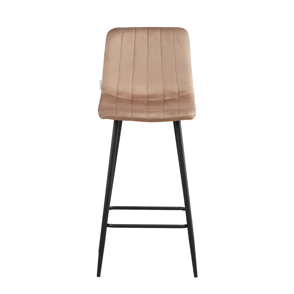 Фото 2 Барный стул со спинкой мягкий La alta Queens 1 шт. велюр карамель Фото 2 Барный стул со спинкой мягкий La alta Queens 1 шт. велюр карамель