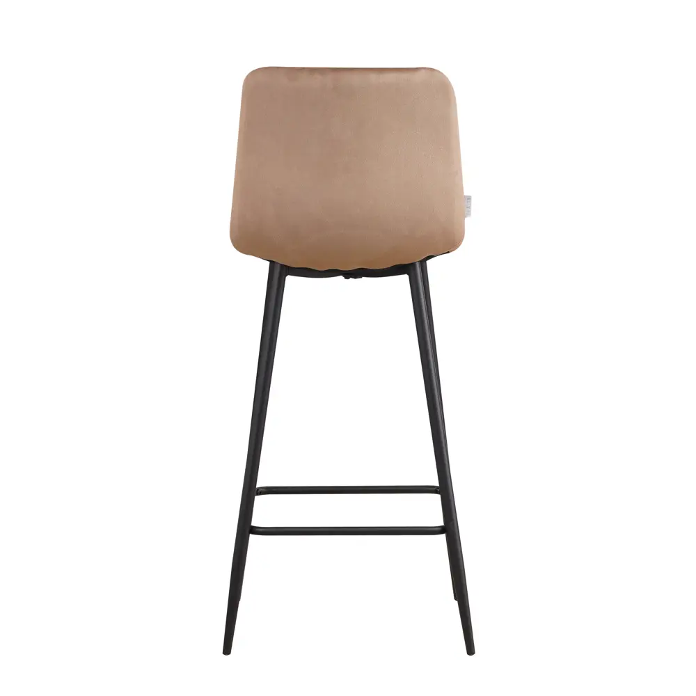 Фото 3 Барный стул со спинкой мягкий La alta Queens 1 шт. велюр карамель Фото 3 Барный стул со спинкой мягкий La alta Queens 1 шт. велюр карамель