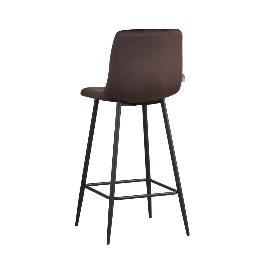 Фото 2 Барный стул со спинкой мягкий La alta Queens 1 шт. велюр шоколад Фото 2 Барный стул со спинкой мягкий La alta Queens 1 шт. велюр шоколад