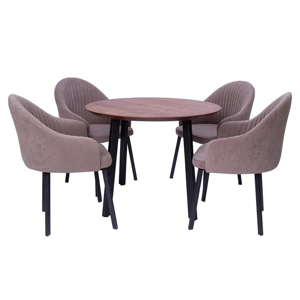 Фото 4 Стол круглый М-трейд 120538-13 90x90 см массив дерева цвет мореный дуб