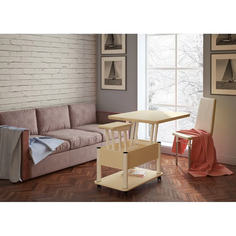 Фото 4 Кухонный стол прямоугольный Форвард-мебель 86x86 см лдсп цвет белый / венге светлый