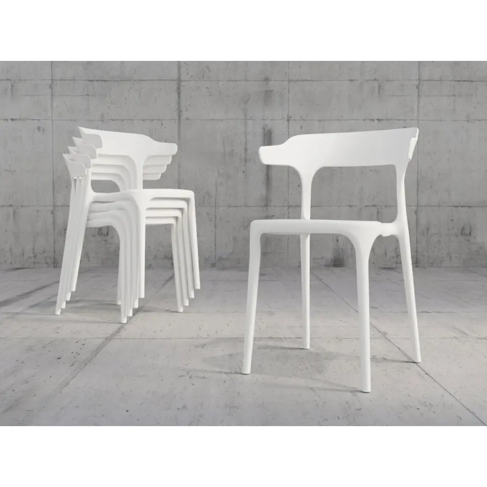 Фото 6 Кухонный стул Stepp 40x75x44 см пластик цвет белый 4 шт. Фото 6 Кухонный стул Stepp 40x75x44 см пластик цвет белый 4 шт.
