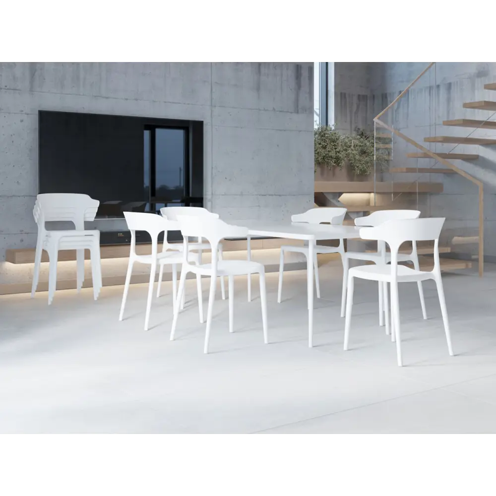 Фото 7 Кухонный стул Stepp 40x75x44 см пластик цвет белый 4 шт. Фото 7 Кухонный стул Stepp 40x75x44 см пластик цвет белый 4 шт.