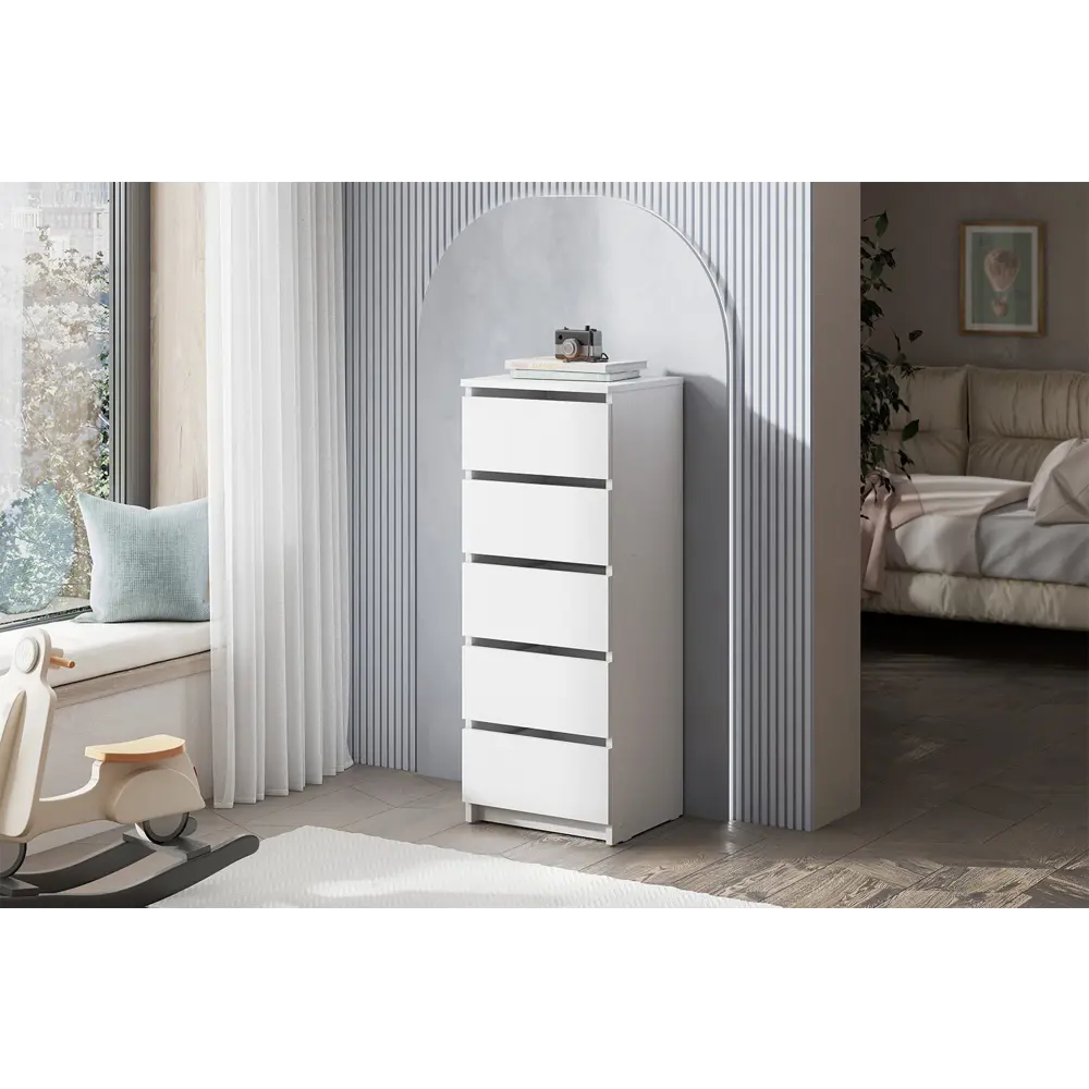 Фото 2 Комод Sv-мебель Км 5 ящиков 40х35х103.5 см ЛДСП цвет белый
