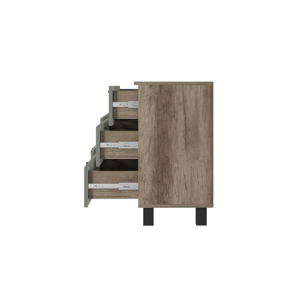 Фото 5 Комод Bts МС Олива 6 ящиков 130.2х37.6х69.6 см ЛДСП цвет дуб каньон/эвкалипт