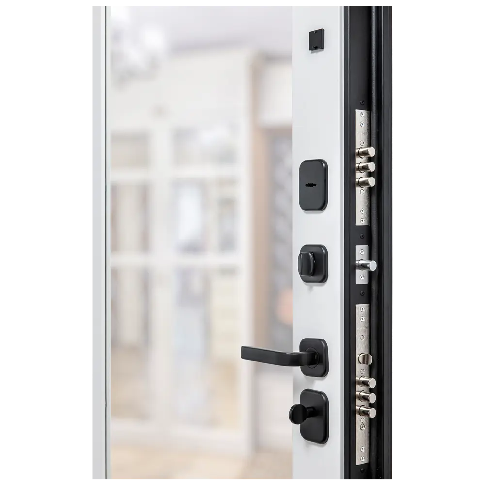 Фото 2 Дверь входная металлическая Порта Р-3 88x205 см левая белая с зеркалом