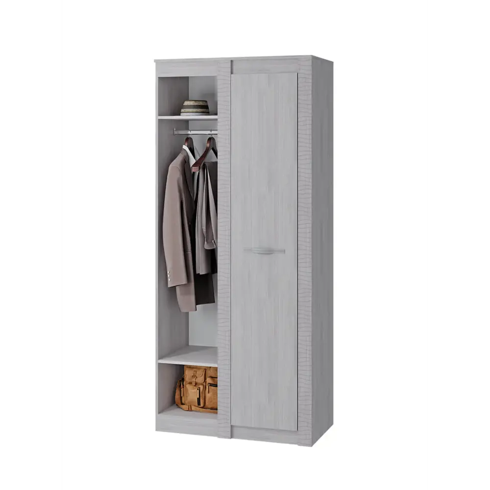 Фото Шкаф распашной Bts Монако с 1 дверью 96x220x51.4 см ЛДСП цвет ясень белый Фото Шкаф распашной Bts Монако с 1 дверью 96x220x51.4 см ЛДСП цвет ясень белый