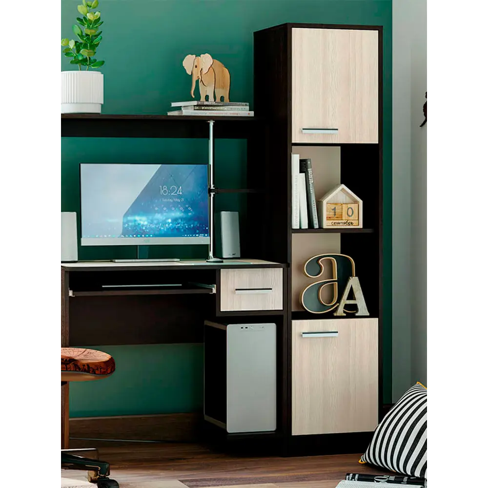 Фото 2 Стеллаж Bts Дебют 3 полки 40x167.5x40.2 см ЛДСП цвет венге/лоредо