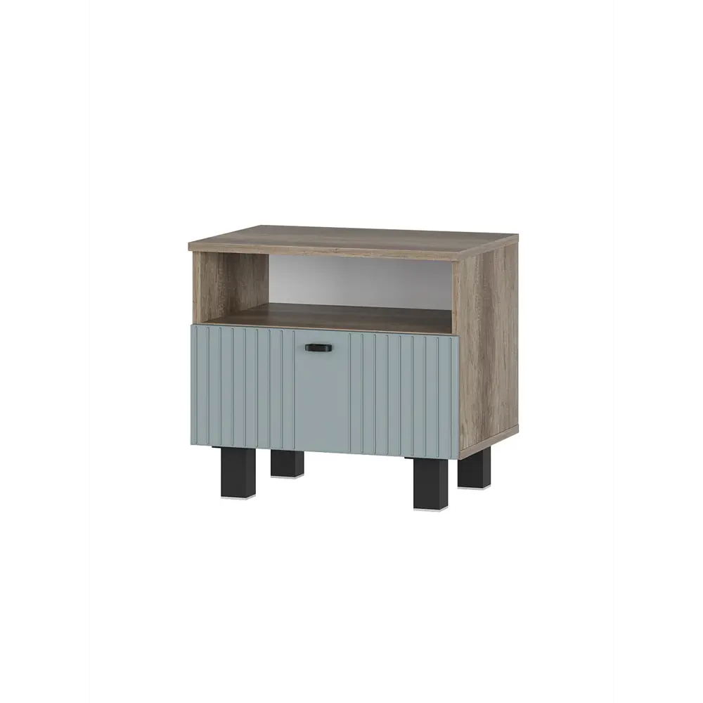 Фото Тумба прикроватная Bts Олива 52x47.4x37.6 см 1 ящик ЛДСП цвет дуб каньон/шарли бриз Фото Тумба прикроватная Bts Олива 52x47.4x37.6 см 1 ящик ЛДСП цвет дуб каньон/шарли бриз