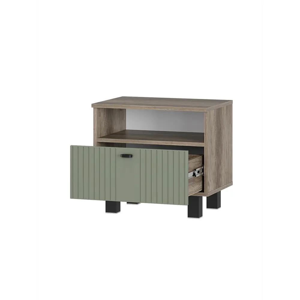 Фото 3 Тумба прикроватная Bts Олива 52x47.4x37.6 см 1 ящик ЛДСП цвет дуб каньон/эвкалипт софт Фото 3 Тумба прикроватная Bts Олива 52x47.4x37.6 см 1 ящик ЛДСП цвет дуб каньон/эвкалипт софт