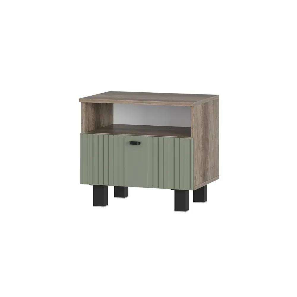 Фото Тумба прикроватная Bts Олива 52x47.4x37.6 см 1 ящик ЛДСП цвет дуб каньон/эвкалипт софт Фото Тумба прикроватная Bts Олива 52x47.4x37.6 см 1 ящик ЛДСП цвет дуб каньон/эвкалипт софт