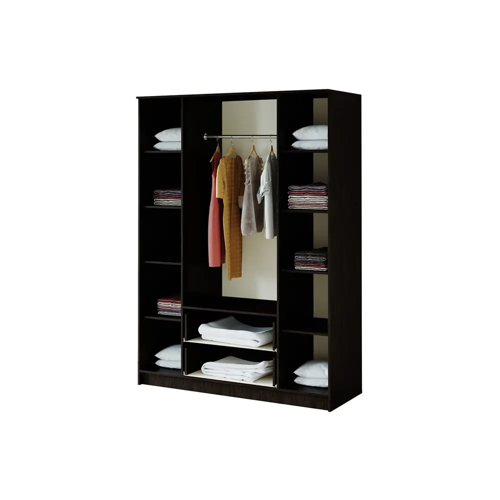 Фото 2 Шкаф распашной Bts Фиеста с 4 дверями и зеркалом 160x221.6x61 см ЛДСП цвет венге/лоредо Фото 2 Шкаф распашной Bts Фиеста с 4 дверями и зеркалом 160x221.6x61 см ЛДСП цвет венге/лоредо