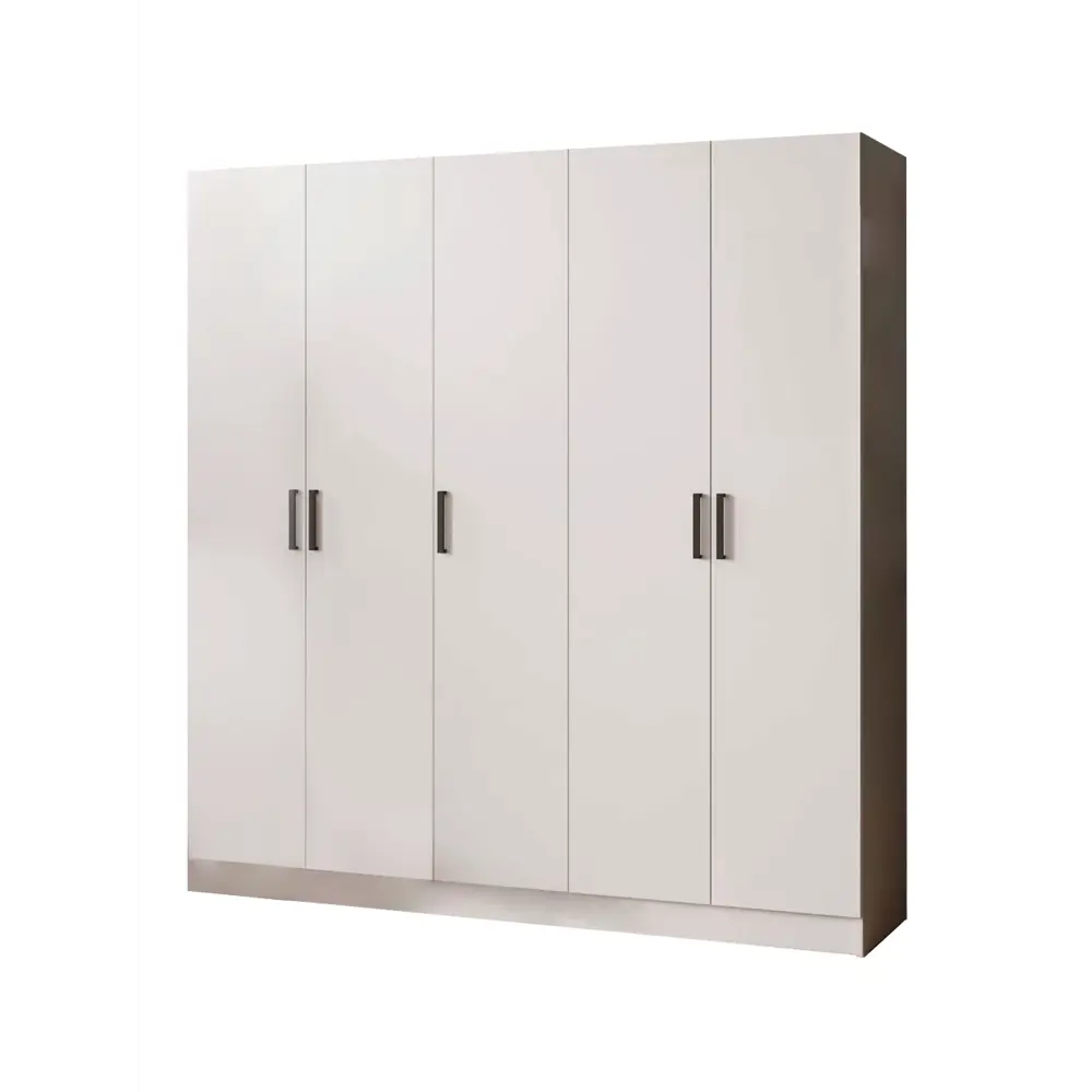 Фото Шкаф распашной Micon Ларс с 5 дверями 200x210x51 см ЛДСП цвет белый Фото Шкаф распашной Micon Ларс с 5 дверями 200x210x51 см ЛДСП цвет белый