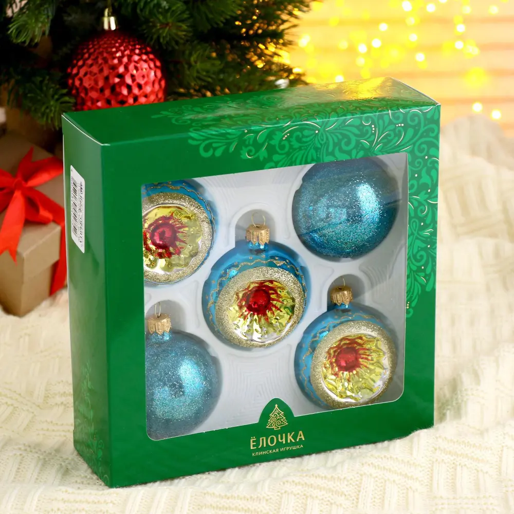 Фото 3 Набор елочных шаров Ёлочка Орбита 2564842 ø 6 см стекло красный 5 шт Фото 3 Набор елочных шаров Ёлочка Орбита 2564842 ø 6 см стекло красный 5 шт