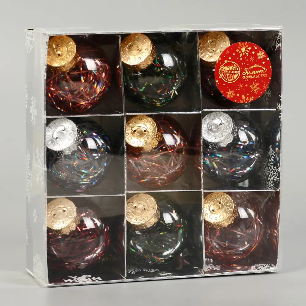 Фото 2 Набор елочных шаров Зимнее Волшебство Мелодия 9510738 ø 6 см пластик белый 9 шт Фото 2 Набор елочных шаров Зимнее Волшебство Мелодия 9510738 ø 6 см пластик белый 9 шт