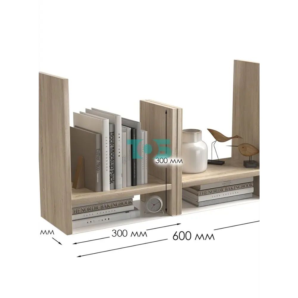 Фото 3 Полка настольная Вектор №1А 60x18 см ЛДСП цвет дуб венге