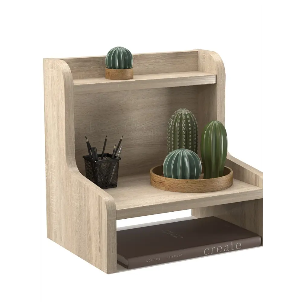 Фото 2 Полка настольная Вектор №33 30x22 см ЛДСП цвет дуб золотистый