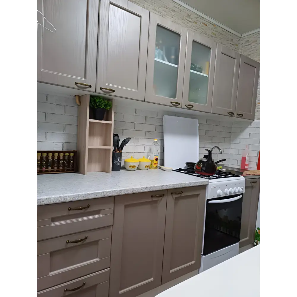 Фото 2 Напольный шкаф Нева 60x82x50 см фасад МДФ цвет латте Фото 2 Напольный шкаф Нева 60x82x50 см фасад МДФ цвет латте