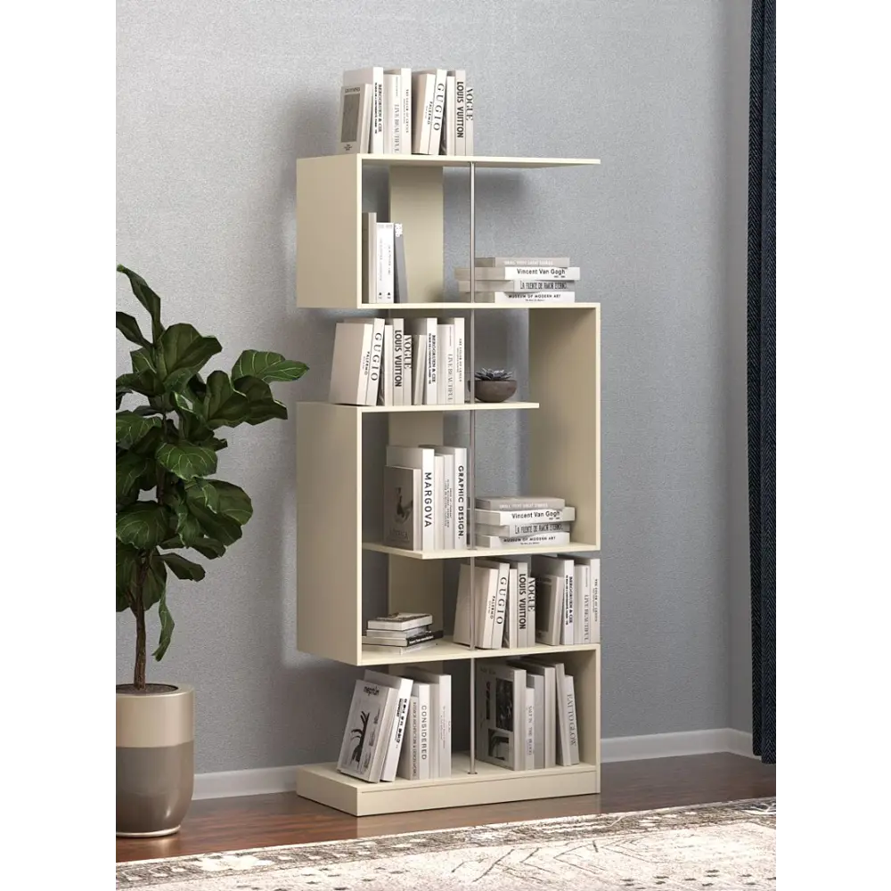 Фото 2 Стеллаж Куб №4 5 полок 90x210x45 см ЛДСП цвет крем вайс