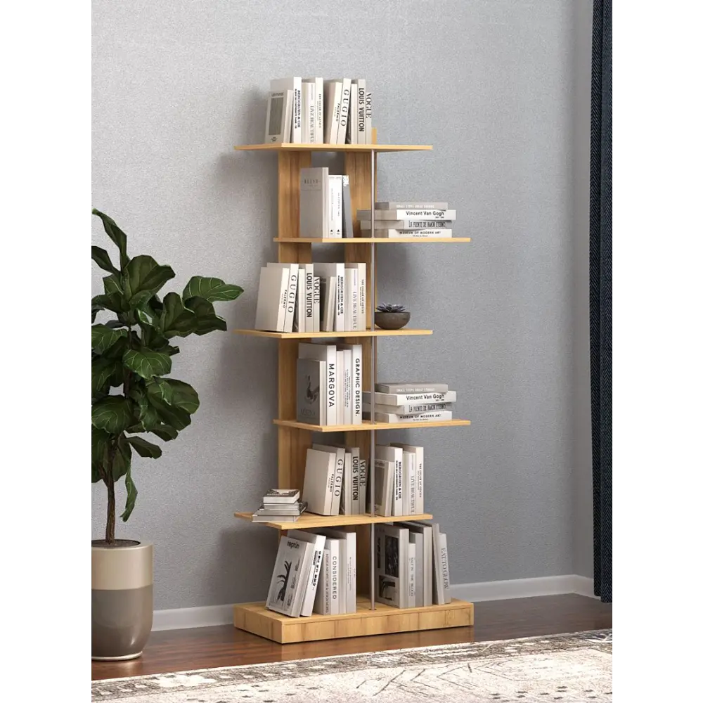 Фото 2 Стеллаж Куб №5 5 полок 90x210x45 см ЛДСП цвет дуб золотистый