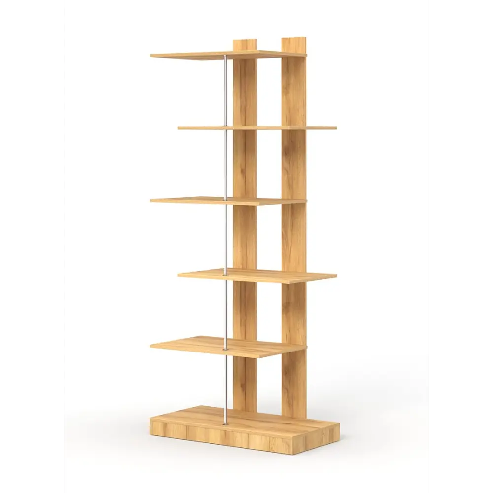 Фото Стеллаж Куб №5 5 полок 90x210x45 см ЛДСП цвет дуб золотистый