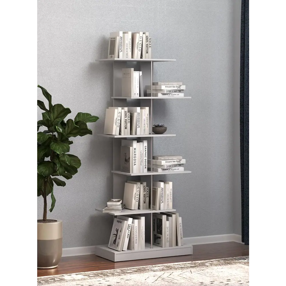 Фото 2 Стеллаж Куб №5 5 полок 90x210x45 см ЛДСП цвет серый