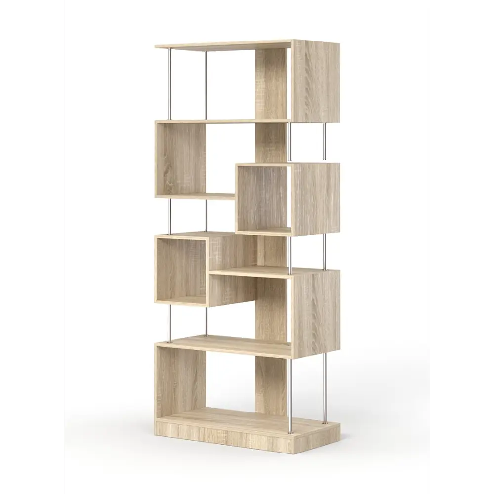 Фото 3 Стеллаж Куб №8 5 полок 90x210x45 см ЛДСП цвет дуб сонома