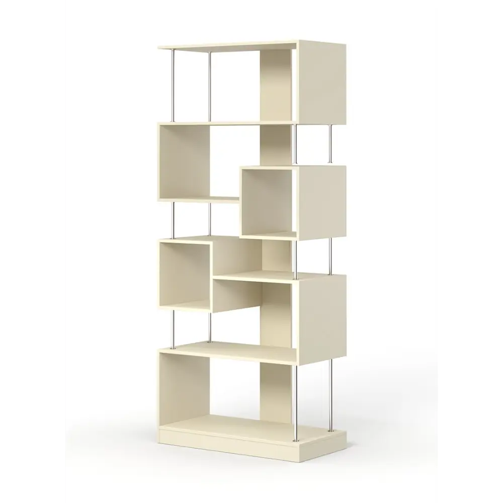 Фото Стеллаж Куб №8 5 полок 90x210x45 см ЛДСП цвет крем вайс