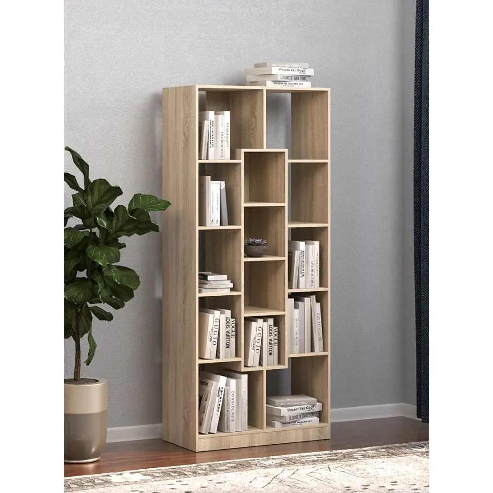 Фото 4 Стеллаж Куб №9 5 полок 90x210x45 см ЛДСП цвет дуб сонома