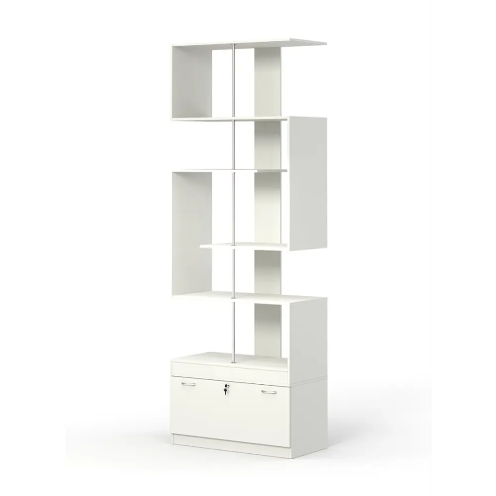 Фото Стеллаж Куб №4 с тумбой Т-16 90x255x45 см ЛДСП цвет белый Фото Стеллаж Куб №4 с тумбой Т-16 90x255x45 см ЛДСП цвет белый