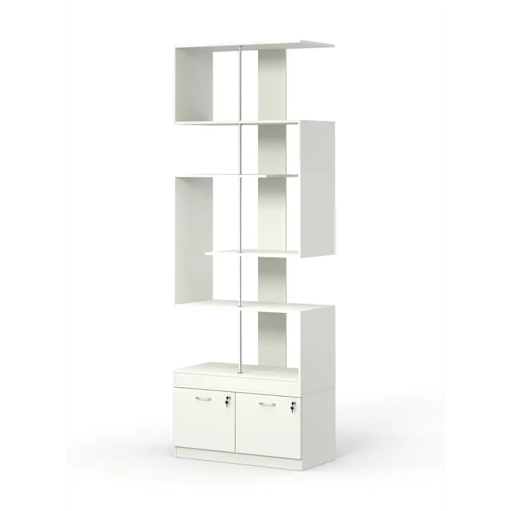 Фото Стеллаж Куб №4 с тумбой Т-20 90x255x45 см ЛДСП цвет белый Фото Стеллаж Куб №4 с тумбой Т-20 90x255x45 см ЛДСП цвет белый