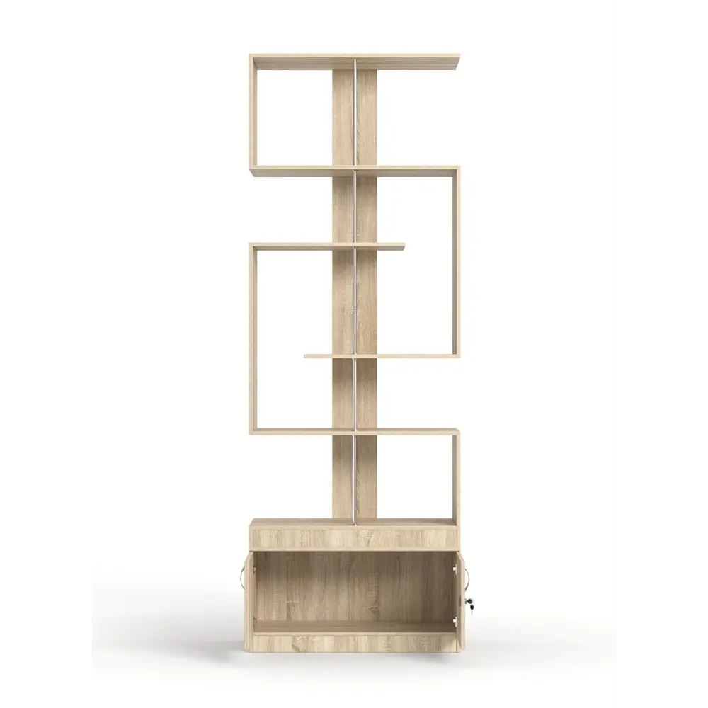 Фото Стеллаж Куб №4 с тумбой Т-25 90x255x45 см ЛДСП цвет дуб сонома