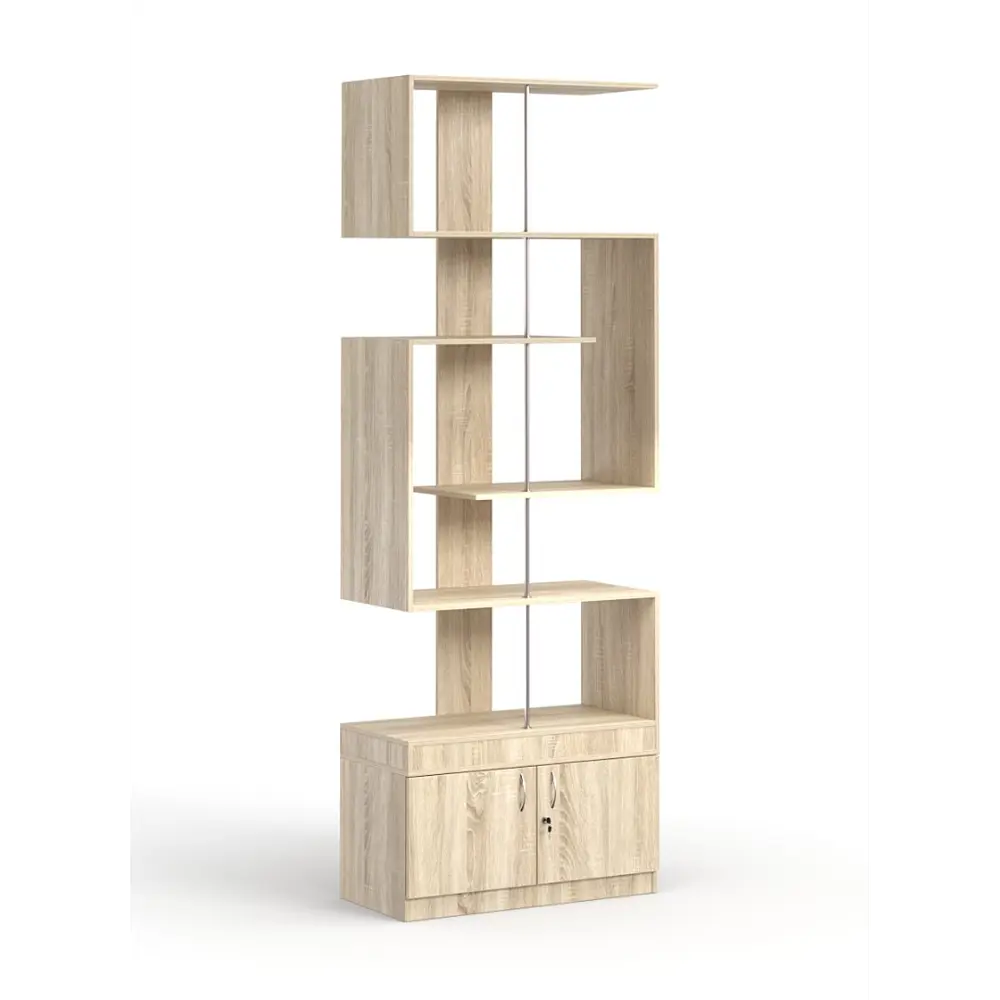 Фото 2 Стеллаж Куб №4 с тумбой Т-25 90x255x45 см ЛДСП цвет дуб сонома