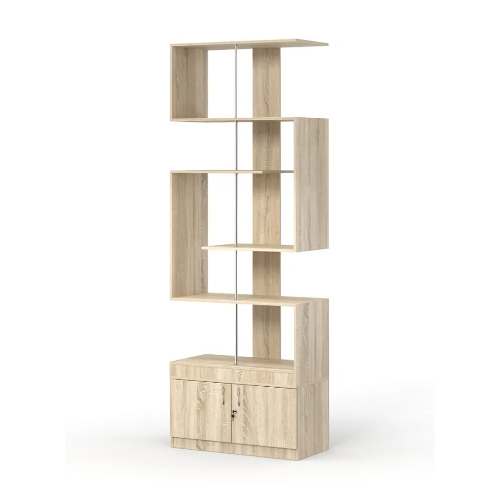 Фото 3 Стеллаж Куб №4 с тумбой Т-25 90x255x45 см ЛДСП цвет дуб сонома