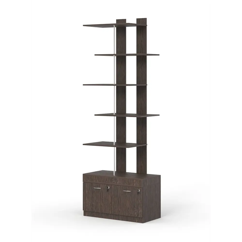 Фото Стеллаж Куб №5 с тумбой Т-20 90x255x45 см ЛДСП цвет дуб венге Фото Стеллаж Куб №5 с тумбой Т-20 90x255x45 см ЛДСП цвет дуб венге