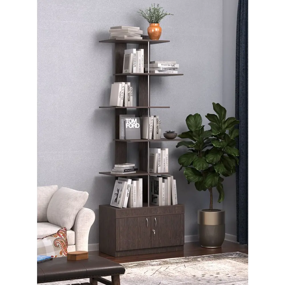 Фото 2 Стеллаж Куб №5 с тумбой Т-25 90x255x45 см ЛДСП цвет дуб венге