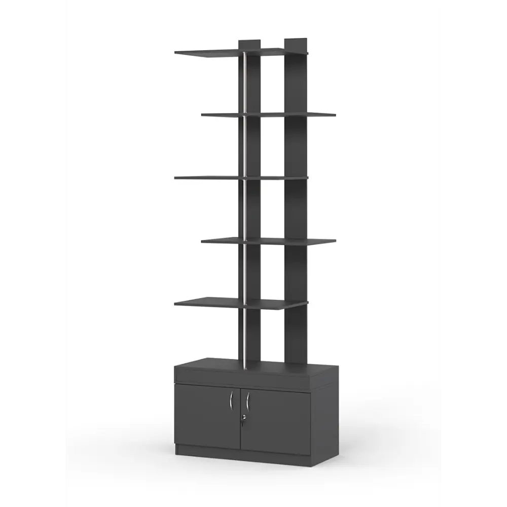 Фото Стеллаж Куб №5 с тумбой Т-25 90x255x45 см ЛДСП цвет черный Фото Стеллаж Куб №5 с тумбой Т-25 90x255x45 см ЛДСП цвет черный