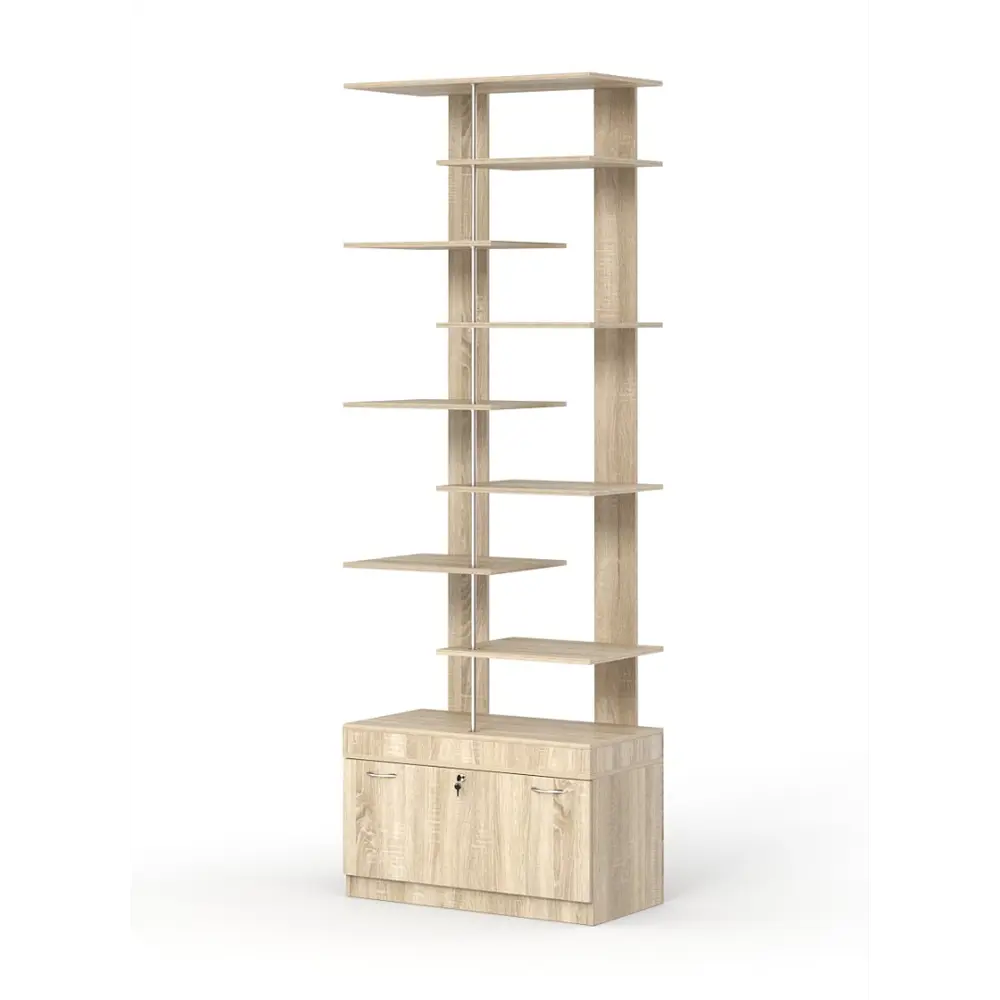 Фото 3 Стеллаж Куб №6 с тумбой Т-16 90x255x45 см ЛДСП цвет дуб сонома