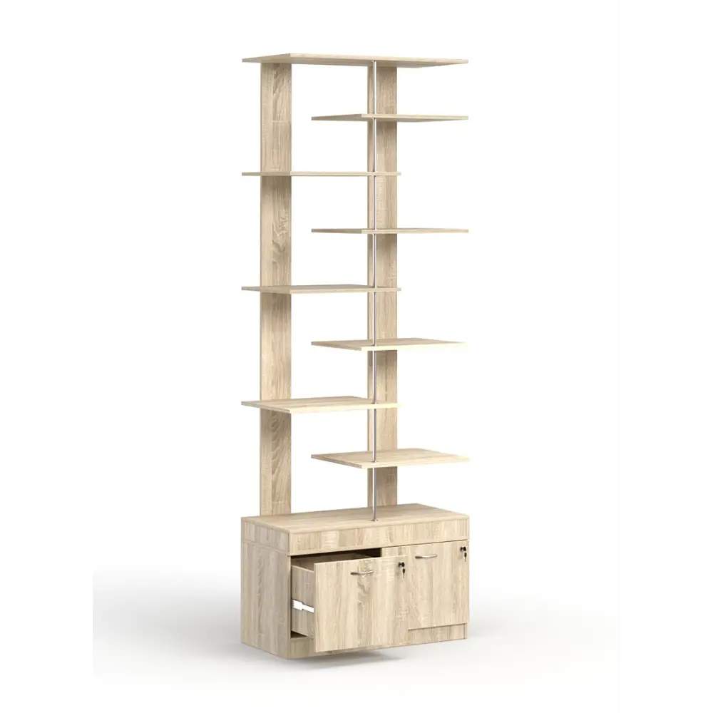 Фото 2 Стеллаж Куб №6 с тумбой Т-20 90x255x45 см ЛДСП цвет дуб сонома