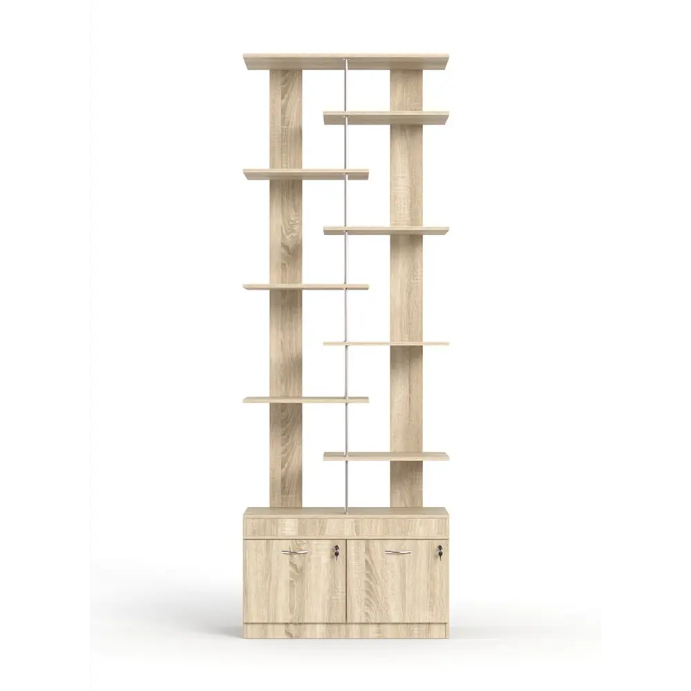 Фото Стеллаж Куб №6 с тумбой Т-20 90x255x45 см ЛДСП цвет дуб сонома