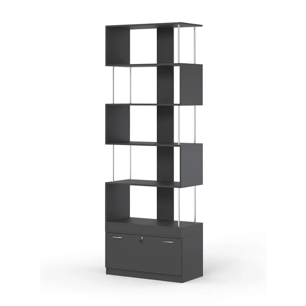 Фото Стеллаж Куб №7 с тумбой Т-16 90x255x45 см ЛДСП цвет черный Фото Стеллаж Куб №7 с тумбой Т-16 90x255x45 см ЛДСП цвет черный