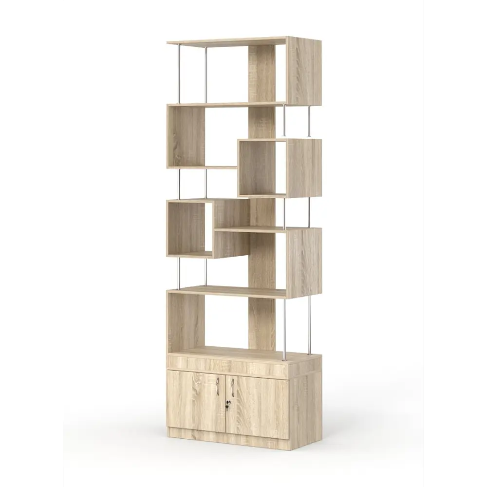 Фото 3 Стеллаж Куб №8 с тумбой Т-25 90x255x45 см ЛДСП цвет дуб сонома