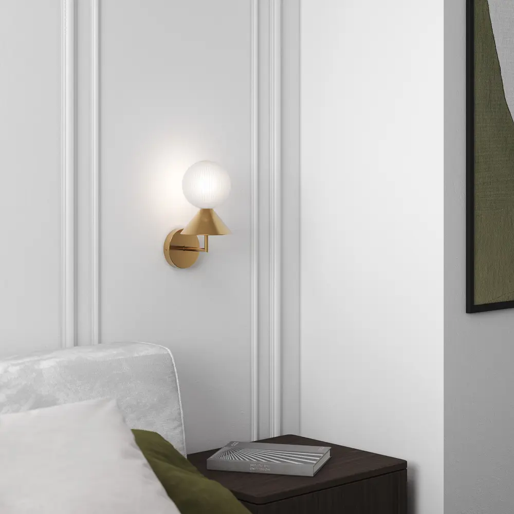 Фото 2 Настенный светильник Eurosvet Melon A071470 цвет белый/латунь